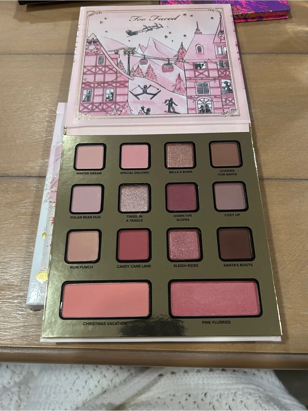 Too Faced Christmas in the Alps Eyeshadow Palette - Pink, White & Gold Accents